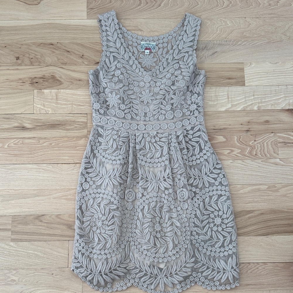 Yoana Baraschi Beige Embroidered Dress